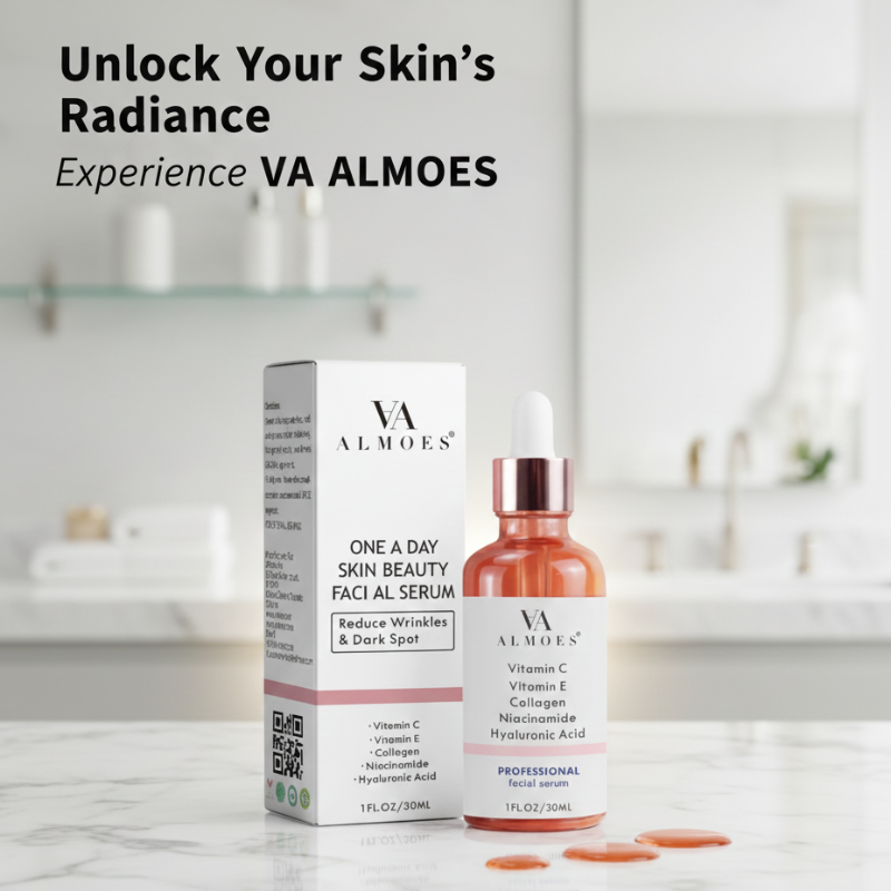 Almoes Serum One A Day Skin Beauty | 5-in-1 Antioxidant Serum with Vitamin C, E, B3, Collagen & Hyaluronic Acid | All Skin Types