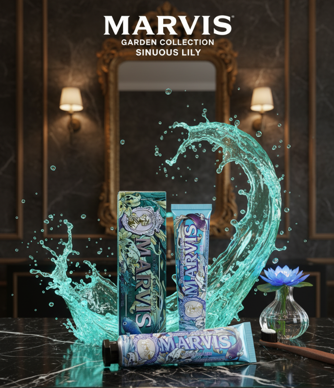 Marvis Sinuous Lily Toothpaste 75ml – Garden Collection | Italian Luxury Toothpaste with Lily & Peppermint | Fluoride & Xylitol for Whitening, Tartar Control & Fresh Breath