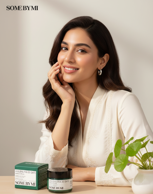 Some By Mi AHA BHA PHA 30 Days Miracle Cream | 70% Centella & Tea Tree | Exfoliating Moisturizer for Sensitive, Oily Skin | 60g