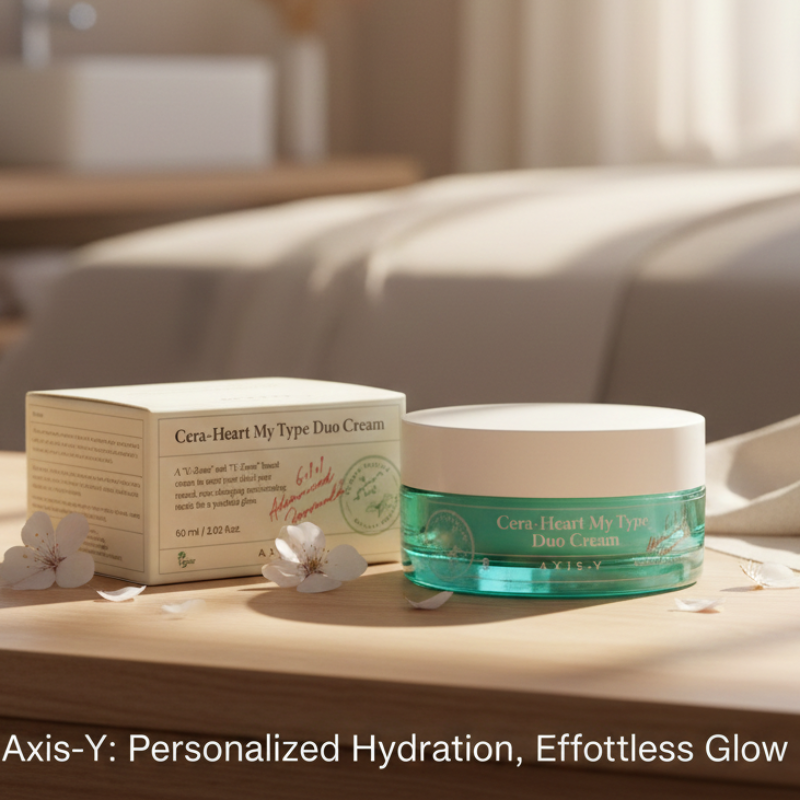 AXIS-Y Cera-Heart My Type Duo Cream | Dual-Zone Moisturizer for Combination Skin | T-Zone & U-Zone Custom Care | Vegan, Cruelty-Free