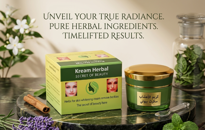 Kream Herbal Secret of Beauty: Natural Whitening Cream – Removes Freckles, Dark Spots & Treats Acne