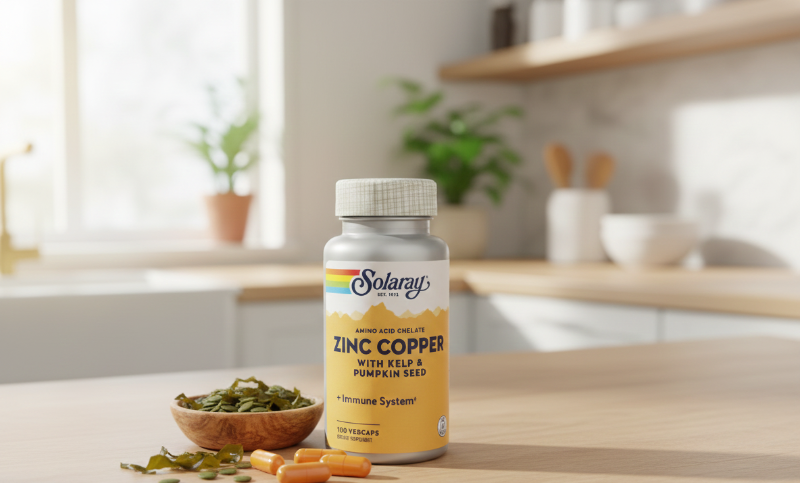 Solaray Amino Acid Chelate Zinc Copper | Highly Absorbable Zinc + Copper for Immune & Metabolic Support