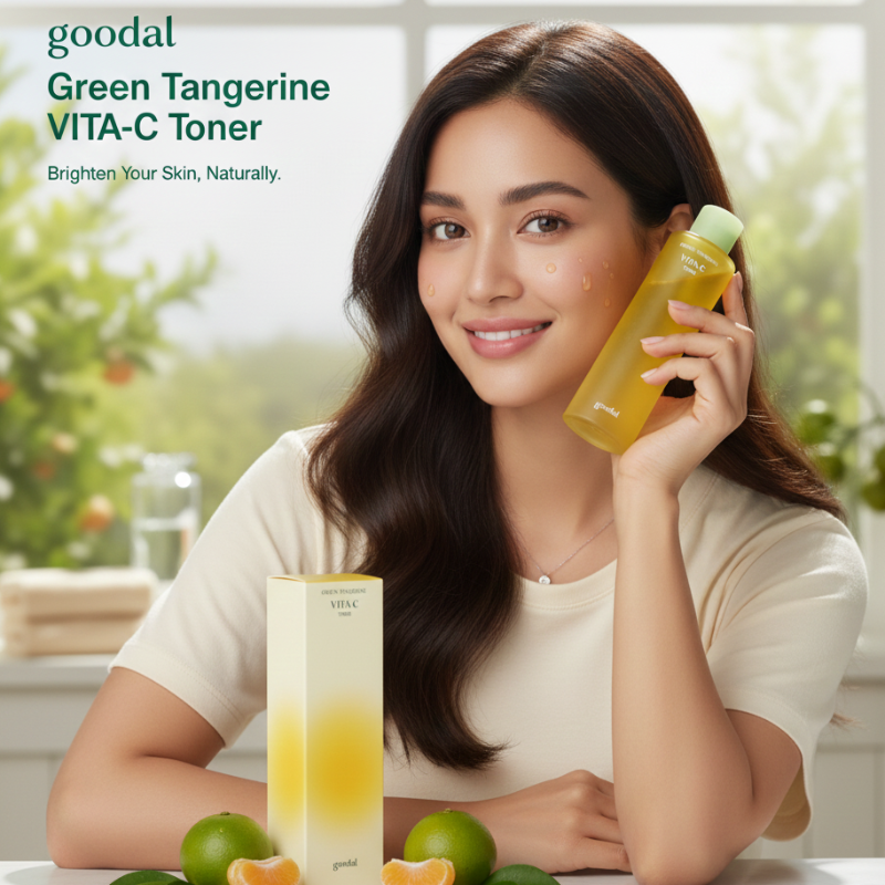 GOODAL Green Tangerine Vita C Toner | 50% Green Tangerine + 10% Vitamin C | Dark Spot Correcting & Antioxidant Toner