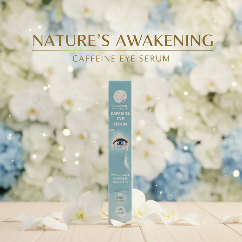 Elegant Skin 5% Caffeine Eye Serum with 360° Cooling Roller - Reduces Dark Circles, Puffiness & Wrinkles (20ml)