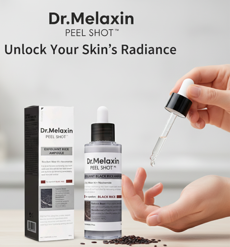 Dr.Melaxin Peel Shot Exfoliating Black Rice Ampoule | Korean Rinse-Off Treatment with AHA BHA PHA | For Brightening & Blackheads – Imported