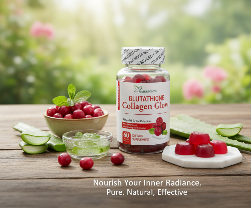 Nature Glow Glutathione Collagen Glow Gummies | Cranberry Gummies for Skin Brightening & Anti‑Aging