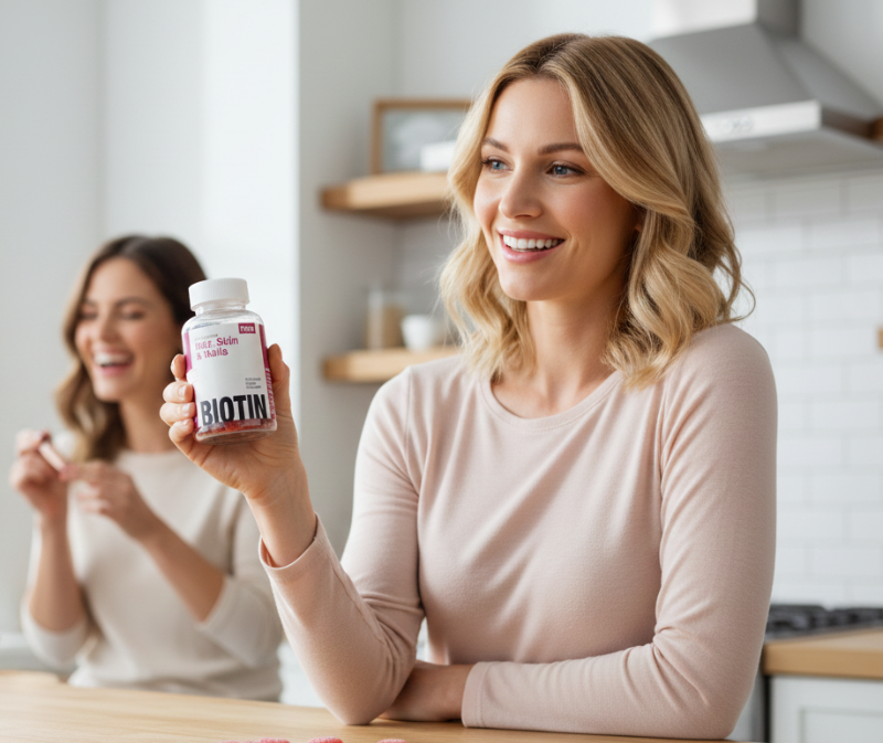 T‑RQ Adult Gummy Hair, Skin & Nails | Biotin + Vitamins C & E Gummies for Hair, Skin & Nail Support