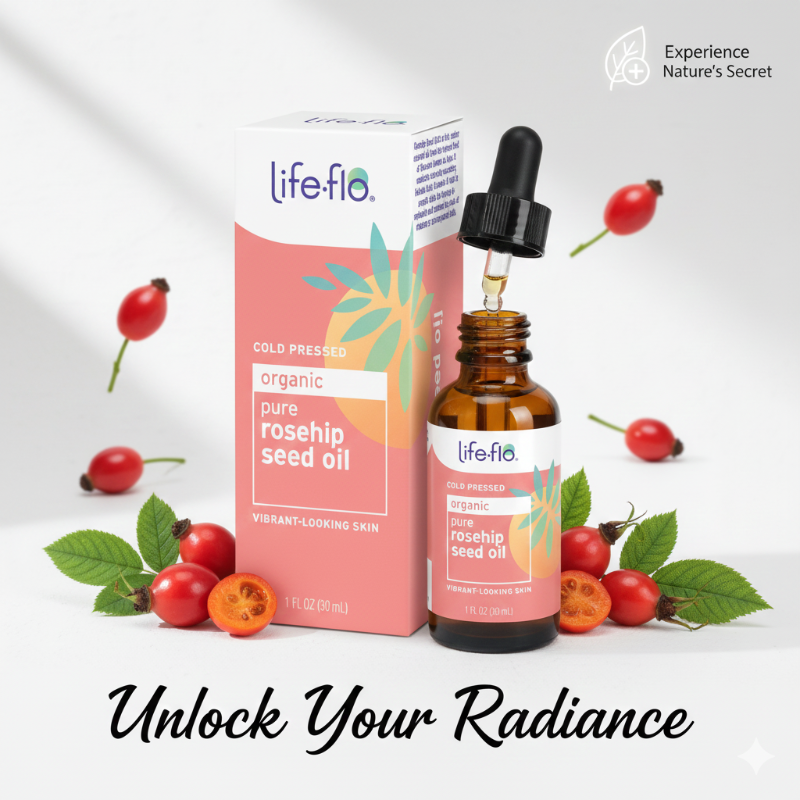 Life-flo Pure Organic Rosehip Seed Oil - Cold-Pressed Oil for Face, Skin & Hair