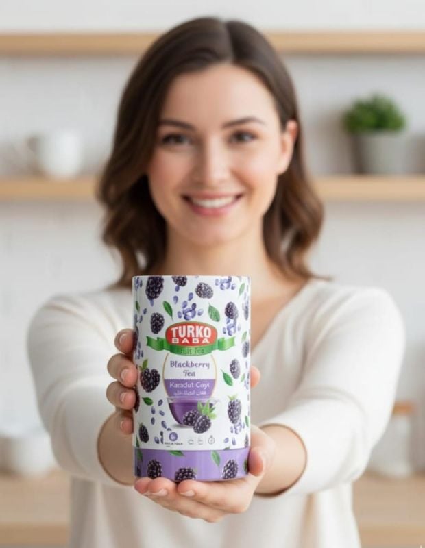 شاي فاكهة التوت الأسود الطبيعي من توركو بابا - 200 غرام  Turku Baba Natural Blackberry Fruit Tea - 200g