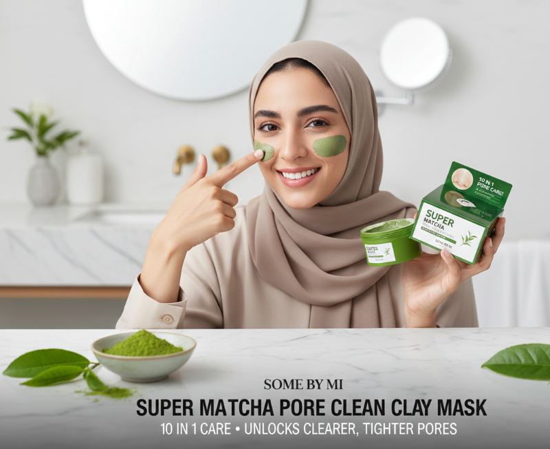 SOME BY MI Super Matcha Pore Clean Clay Mask | Purifying Clay Mask with 102,000ppm Matcha & 120,000ppm Clay | For Blackheads & Sebum Control