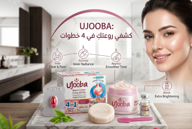 Ujooba 4-in-1 Beauty Set: Whitening Cream, Serum & Soap – Complete Skincare System – Consult Dermatologist