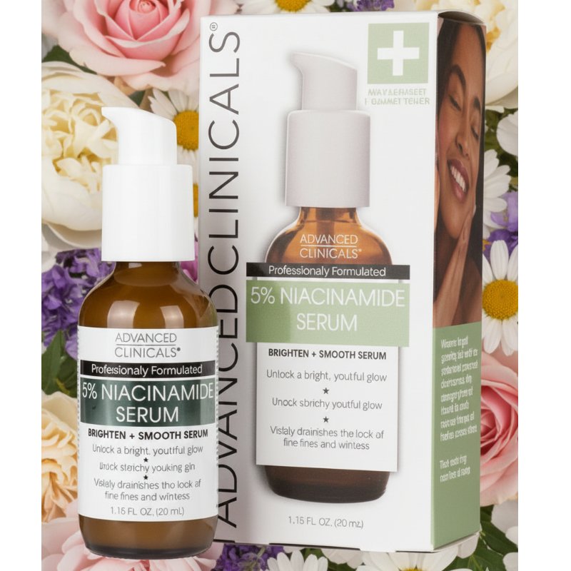 Advanced Clinicals 5% Niacinamide Serum | Niacinamide + Hyaluronic Acid + Vitamin C | Pore Refining & Brightening Serum