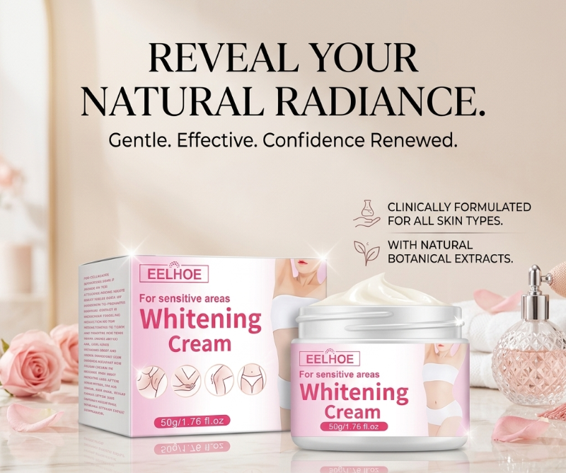 EELHOE Whitening Cream for Sensitive Areas 50g: Removes Melanin, Lightens Underarms & Private Parts – Non-Greasy