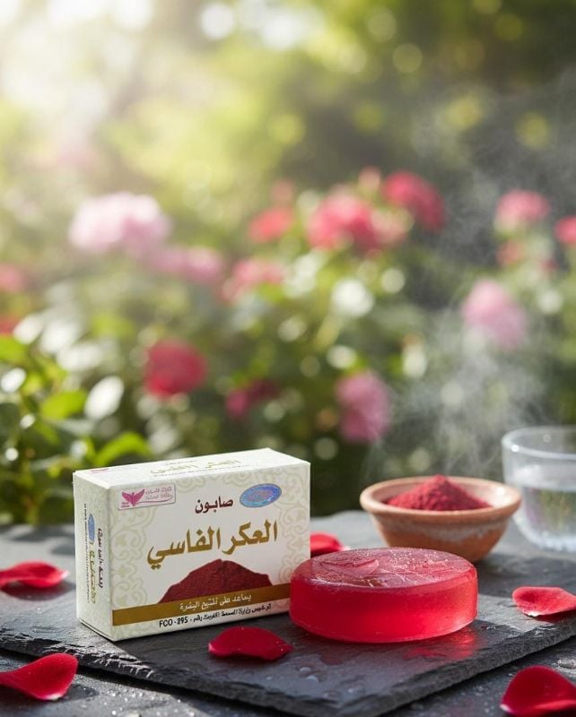 صابون عكر فاسي | صابون مغربي لتفتيح وترطيب البشرة  Aker Fassi Soap | Moroccan Soap for Skin Brightening and Moisturizing