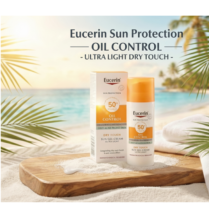 Eucerin Sun Oil Control Dry Touch SPF 50+ - Mattifying Sun Gel for Oily & Acne-Prone Skin