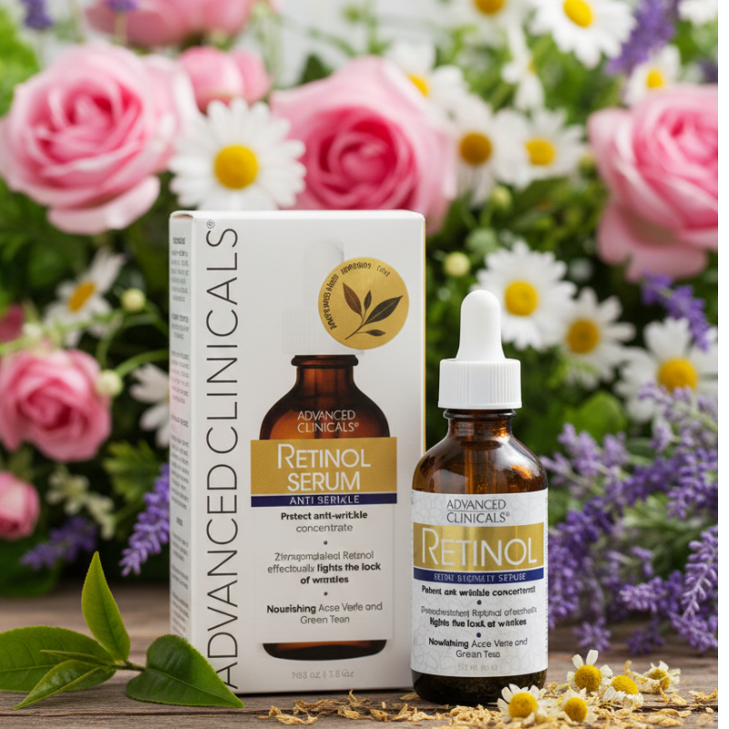 Advanced Clinicals Retinol Serum | Encapsulated Retinol + Squalane | Anti-Wrinkle & Rejuvenating Night Serum