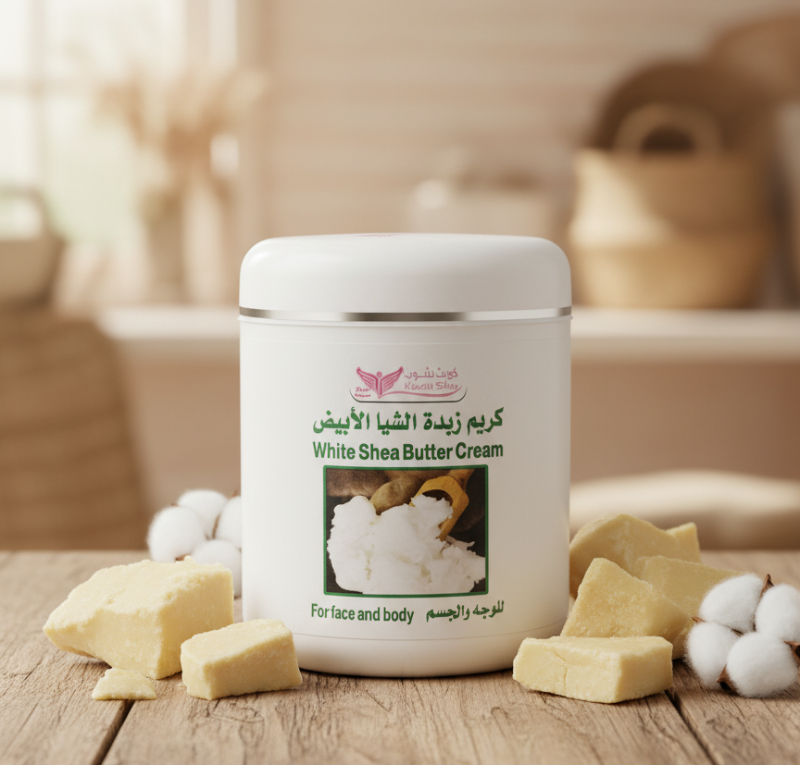 Kuwait Shop White Shea Butter Cream 500g: Night Cream for Face & Body – All Skin Types