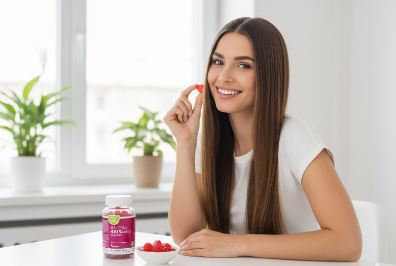 Sensilab Beauty Hair & Nails Gummies | Strawberry Gummies for Hair Growth, Skin & Nails