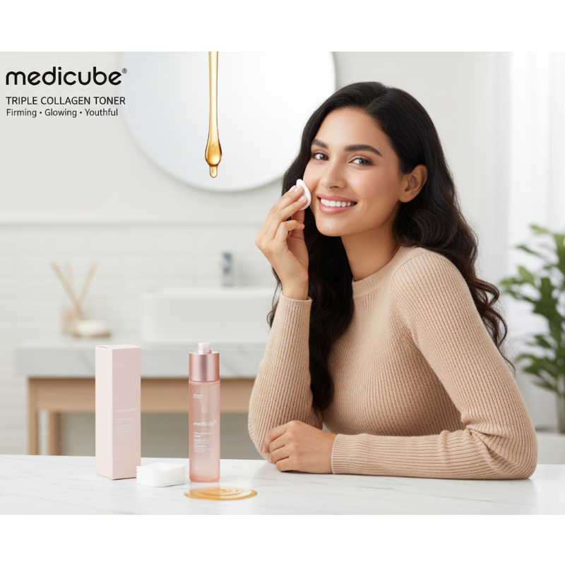 Medicube Triple Collagen Toner | 3-Type Collagen + Niacinamide | Anti-Aging Milky Toner for Dry & Dehydrated Skin