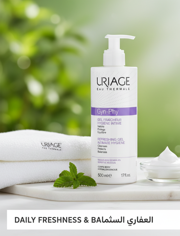 جل يورياج جين-في المنعش لتنظيف المناطق الحساسة - منظف يومي خالٍ من الصابون للبشرة الحساسة  Uriage Gen-V Refreshing Intimate Cleansing Gel - A Soap-Free Daily Cleanser for Sensitive Skin