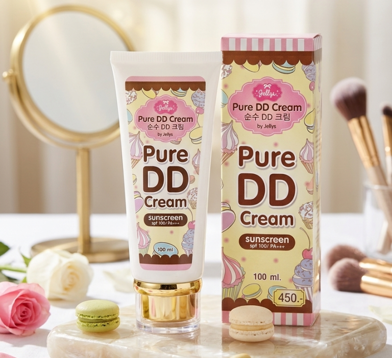 Jellys Pure DD Cream SPF 100 PA+++: Water Break Whitening Body Cream with Glutathione & Vitamins – 100ml