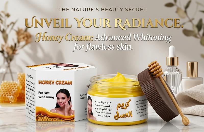 Honey-Based Skin Whitening Cream – WARNING: May Contain Harmful Mercury – Consult Doctor Before Use