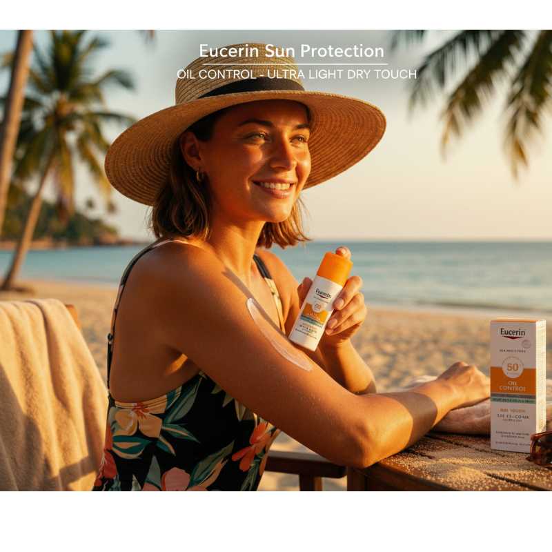 Eucerin Sun Oil Control Dry Touch SPF 50+ - Mattifying Sun Gel for Oily & Acne-Prone Skin