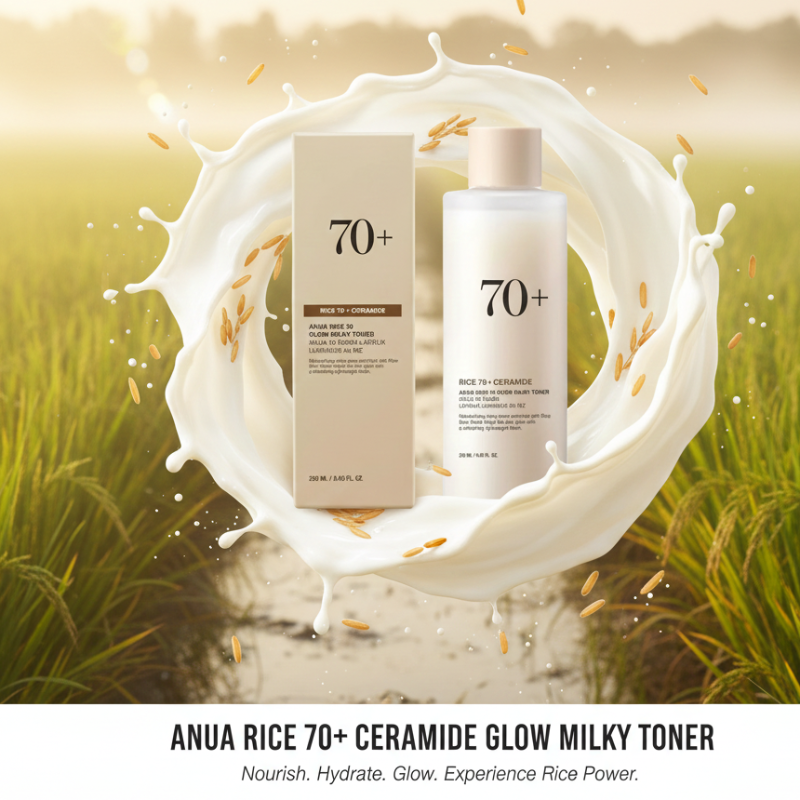 Anua Rice 70 Glow Milky Toner | 70% Rice Bran Water + Ceramides for Glass Skin | Hydrating Milky Toner for Dull & Sensitive Skin