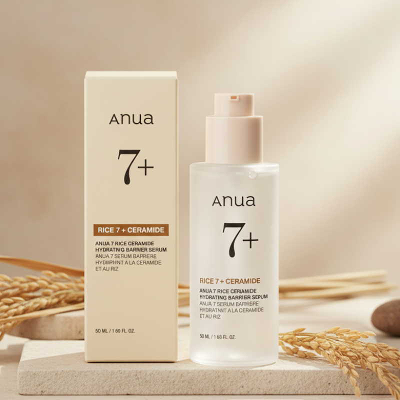 Anua 7 Rice Ceramide Hydrating Barrier Serum | 7 Rice Extracts + Ceramides + 3% Niacinamide | Hydrating & Brightening Barrier Repair Serum