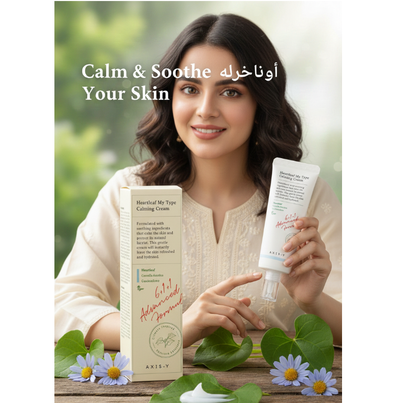 AXIS-Y Heartleaf My Type Calming Cream – Gel-to-Water Soothing Moisturizer | For Redness & Irritation | Lightweight, Fast-Absorbing