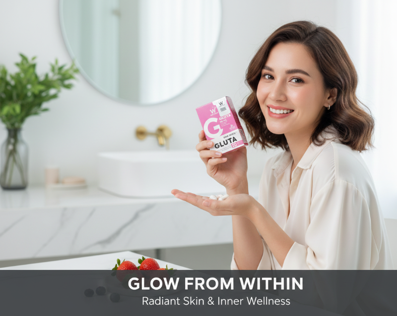 Wink White Gluta Dietary Supplement | Skin Whitening & Hydration Capsules with L-Cysteine