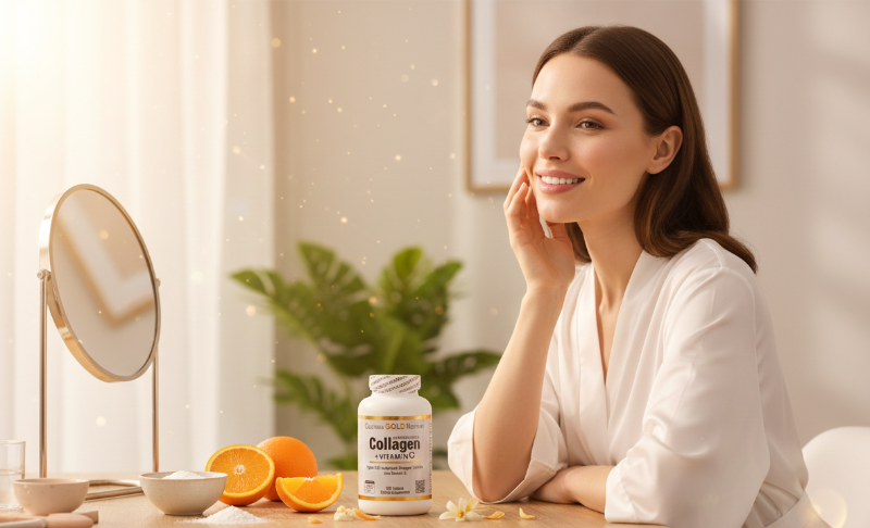 California Gold Nutrition Hydrolyzed Collagen + Vitamin C Tablets | Type I & III Collagen for Hair, Skin, Nails & Joints