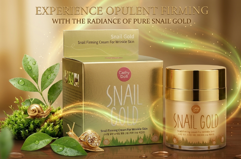 Cathy Doll Snail Gold Firming Cream: 60% Snail Mucin & 24K Gold – Reduces Wrinkles & Boosts Elasticity