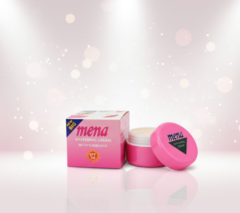 كريم مينا لتفتيح البشرة بفيتامين E - لبشرة أكثر إشراقًا ونعومة وشبابًا  Mena Skin Lightening Cream with Vitamin E - For Brighter, Smoother, and Younger-Looking Skin