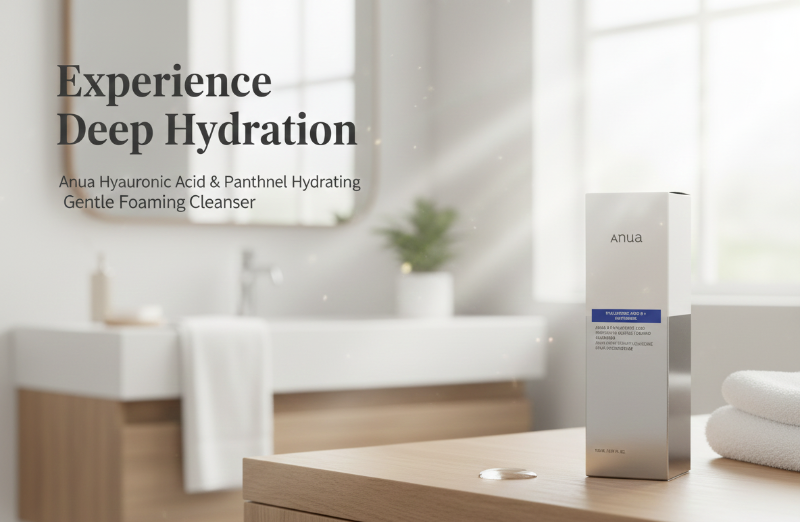 منظف أنوا 8 الرغوي اللطيف بحمض الهيالورونيك - غسول وجه مرطب للبشرة الجافة والحساسة 
Anwaa 8 Gentle Foaming Cleanser with Hyaluronic Acid - Hydrating Face Wash for Dry and Sensitive Skin