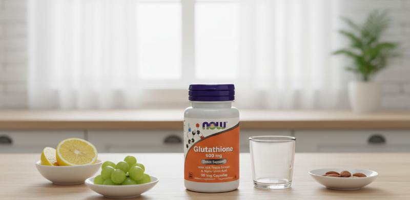 NOW Foods Glutathione 500 mg | Antioxidant & Liver Support with Milk Thistle & Alpha Lipoic Acid