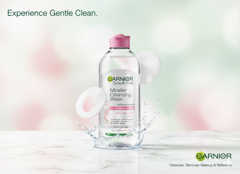 ماء ميسيلار غارنييه سكين أكتيف للبشرة الحساسة - مزيل مكياج ومنظف خالٍ من العطور Garnier Skin Active Micellar Water for Sensitive Skin - Fragrance-Free Makeup Remover & Cleanser