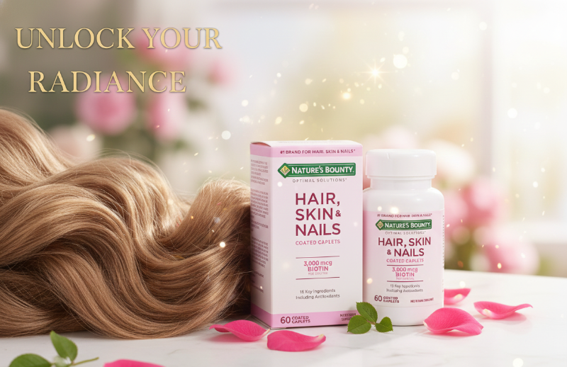 Nature's Bounty Optimal Solutions Hair, Skin & Nails | 3000 mcg Biotin Multivitamin for Healthy Hair, Skin & Nails