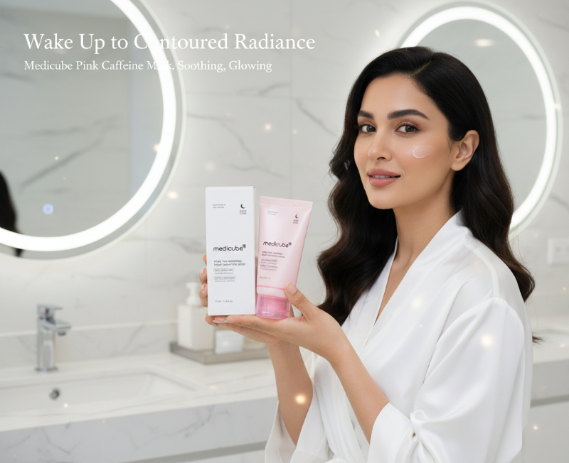 Medicube PDRN Pink Caffeine Night Wrapping Mask | Overnight Firming Mask for Contour & Puffiness