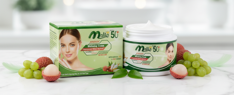 Malika 50+ Whitening Cream: SPF 50+ Sunscreen & Dark Spot Corrector