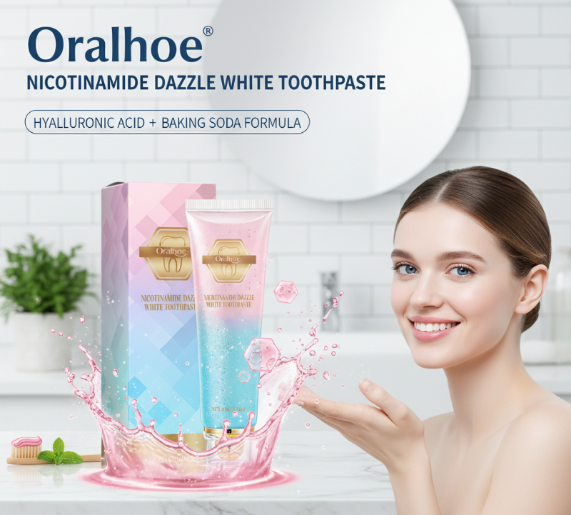 Oralhoe Nicotinamide Dazzle White Toothpaste 100g | Removes Smoke, Tea & Coffee Stains | Niacinamide Formula for Gum Protection & Fresh Breath