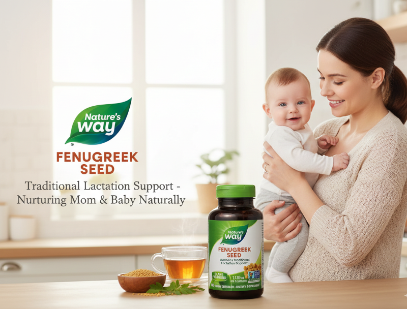 Nature’s Way Fenugreek Seed | Plant‑Based Lactation Support & Digestive Comfort – 180 Vegan Capsules