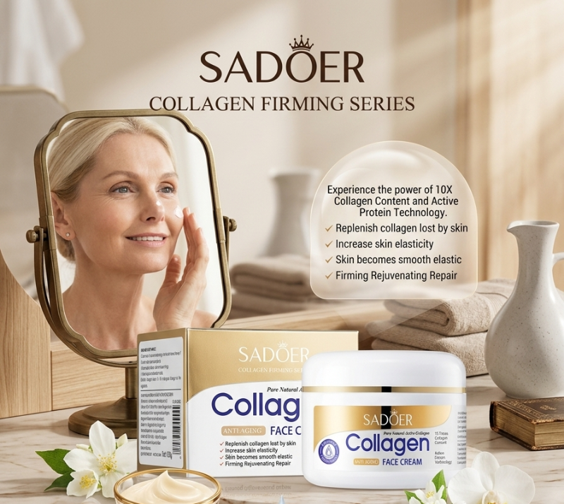 SADOER Collagen Firming Face Cream: Anti-Aging with Collagen, Glycerin – Gluten & Preservative Free
