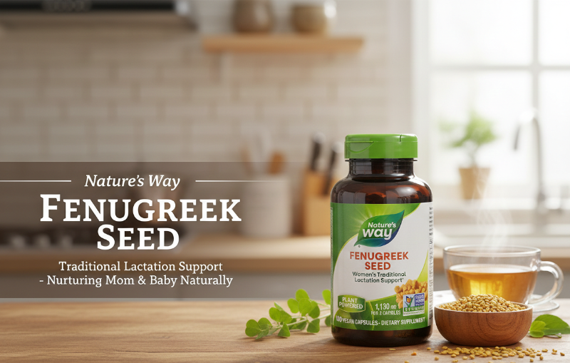 Nature’s Way Fenugreek Seed | Plant‑Based Lactation Support & Digestive Comfort – 180 Vegan Capsules