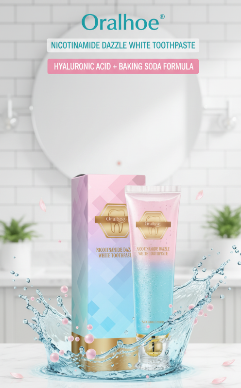 Oralhoe Nicotinamide Dazzle White Toothpaste 100g | Removes Smoke, Tea & Coffee Stains | Niacinamide Formula for Gum Protection & Fresh Breath