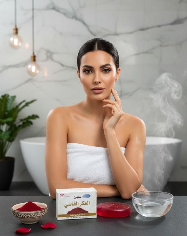 صابون عكر فاسي | صابون مغربي لتفتيح وترطيب البشرة  Aker Fassi Soap | Moroccan Soap for Skin Brightening and Moisturizing