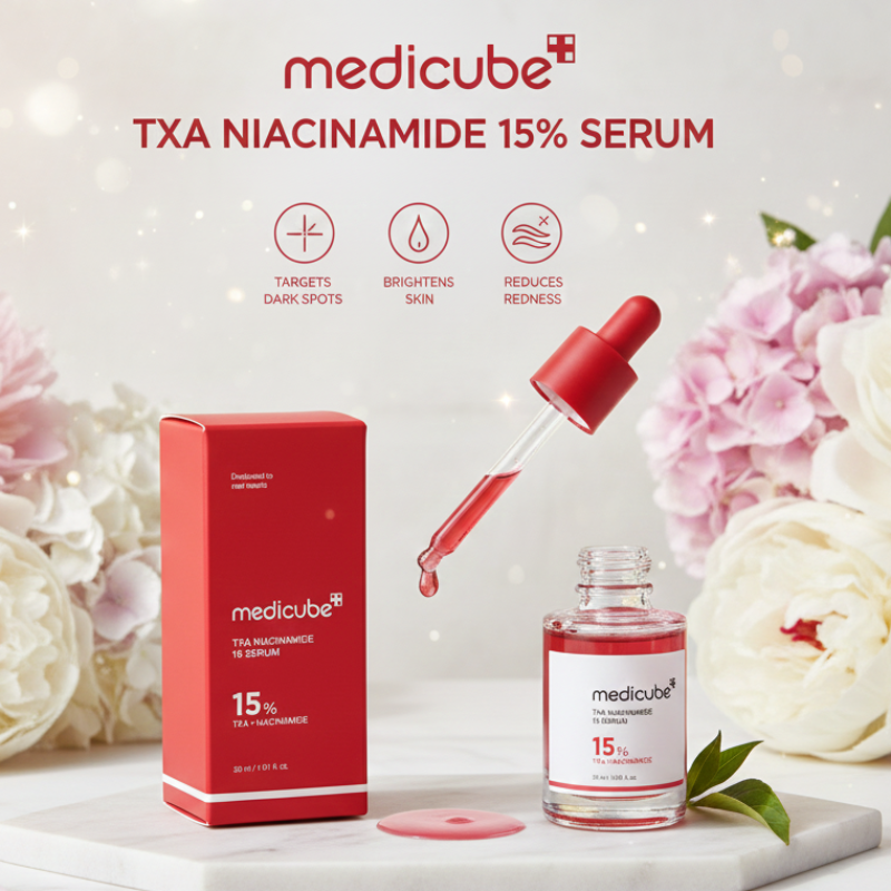 Medicube TXA Niacinamide 15 Serum | 10% Niacinamide + 5% Tranexamic Acid | Professional Dark Spot & Acne Scar Corrector | 30ml