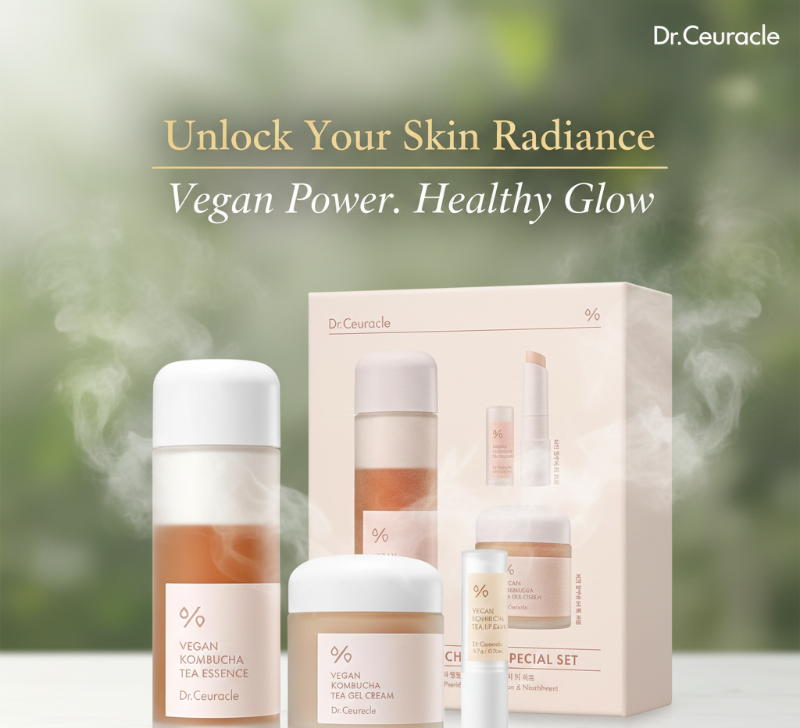 مجموعة شاي الكومبوتشا النباتية من دكتور كوريكل - مجموعة ترطيب للعناية بالبشرة من 3 خطوات لجميع أنواع البشرة  
Dr. Corekle's Botanical Kombucha Tea Kit - A 3-Step Hydrating Skincare Kit for All Skin Types