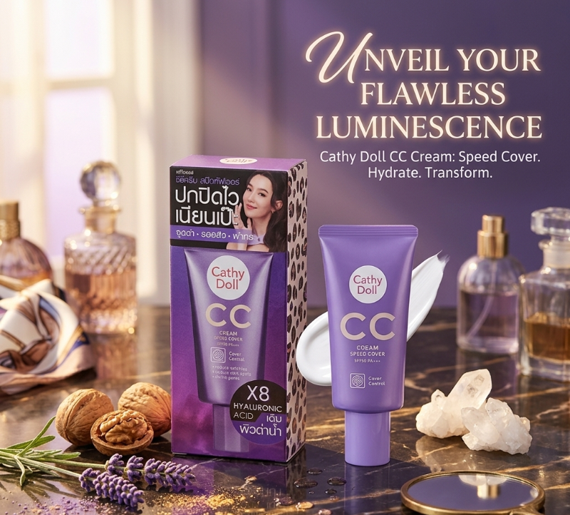 Cathy Doll CC Cream Speed Cover SPF50 PA+++: High Coverage with 8x Hyaluronic Acid & 8x Peptides – Anti-Aging