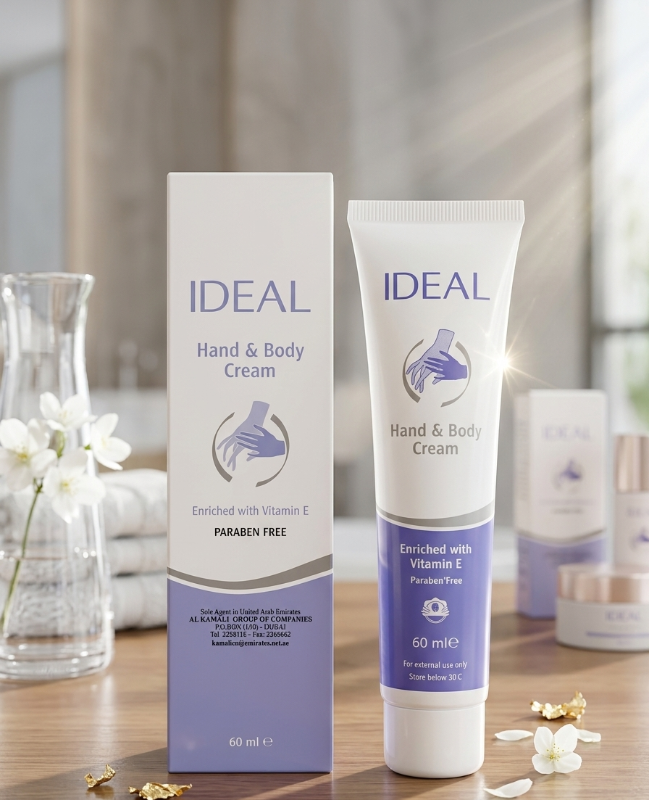 Ideal Hand & Body Cream 60ml: Vitamin E Enriched, Paraben-Free – By Al Kamal Cosmetics UAE